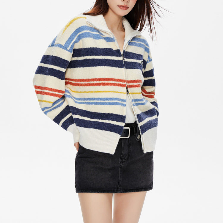 Cute Everyday Outfits, Outfit Inspo Casual Prep School Striped Zip Up Long Sleeve Cute Everyday Outfits, Outfit Inspo Casual Prep School Striped Zip Up Long Sleeve