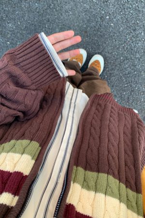 Cute Everyday Outfits, Outfit Inspo Casual Preppy Aesthetic Collar Striped Cardigan