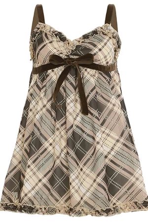 Cute Everyday Outfits, Outfit Inspo Casual Preppy Aesthetic Plaid Mini Tank Dress