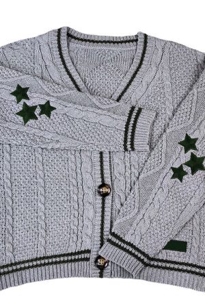 Cute Everyday Outfits, Outfit Inspo Casual Preppy Aesthetic Star Cardigan