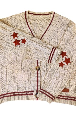 Cute Everyday Outfits, Outfit Inspo Casual Preppy Aesthetic Star Cardigan