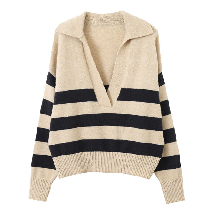 Cute Everyday Outfits, Outfit Inspo Casual Preppy Collar Striped Pullover Cute Everyday Outfits, Outfit Inspo Casual Preppy Collar Striped Pullover