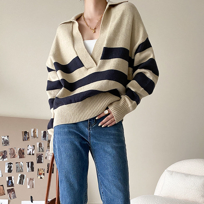 Cute Everyday Outfits, Outfit Inspo Casual Preppy Collar Striped Pullover Cute Everyday Outfits, Outfit Inspo Casual Preppy Collar Striped Pullover