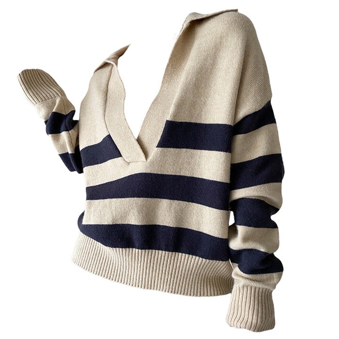 Cute Everyday Outfits, Outfit Inspo Casual Preppy Collar Striped Pullover