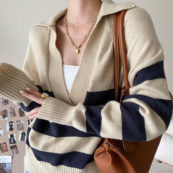 Cute Everyday Outfits, Outfit Inspo Casual Preppy Collar Striped Pullover Cute Everyday Outfits, Outfit Inspo Casual Preppy Collar Striped Pullover