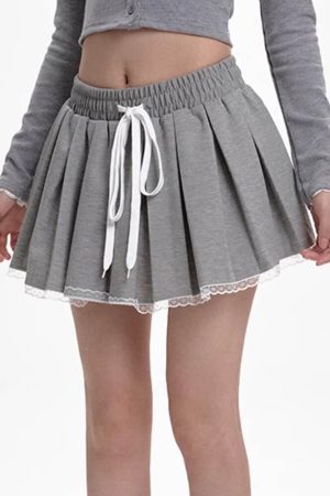 Cute Everyday Outfits, Outfit Inspo Casual Preppy Drawstring Mini Skirt