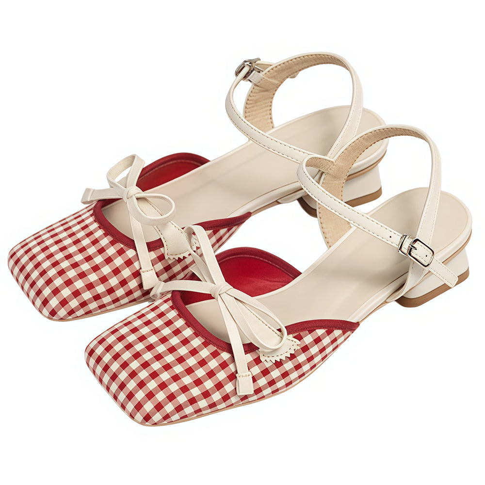 Cute Everyday Outfits, Outfit Inspo Casual Preppy Gingham Bow Sandals
