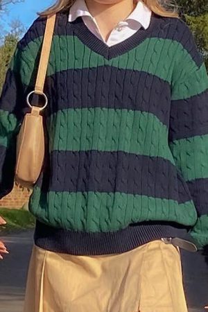 Cute Everyday Outfits, Outfit Inspo Casual Preppy Girl Striped Jumper