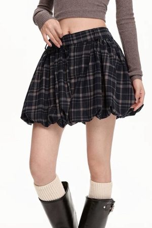 Cute Everyday Outfits, Outfit Inspo Casual Preppy Plaid Balloon Mini Skirt