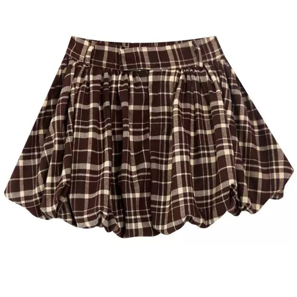 Cute Everyday Outfits, Outfit Inspo Casual Preppy Plaid Balloon Mini Skirt