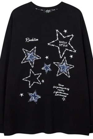 Cute Everyday Outfits, Outfit Inspo Casual Preppy Star Patch Sweatshirt