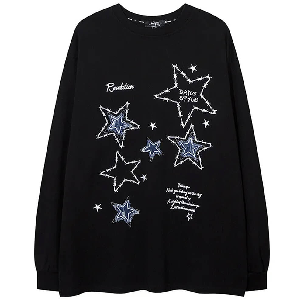 Cute Everyday Outfits, Outfit Inspo Casual Preppy Star Patch Sweatshirt