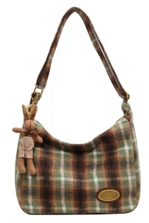 Cute Everyday Outfits, Outfit Inspo Casual Preppy Style Plaid Shoulder Bag
