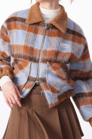 Cute Everyday Outfits, Outfit Inspo Casual Preppy Style Warm Checkered Jacket