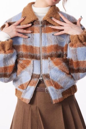 Cute Everyday Outfits, Outfit Inspo Casual Preppy Style Warm Checkered Jacket