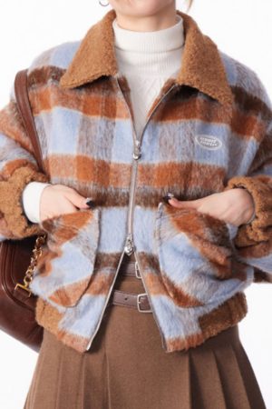 Cute Everyday Outfits, Outfit Inspo Casual Preppy Style Warm Checkered Jacket