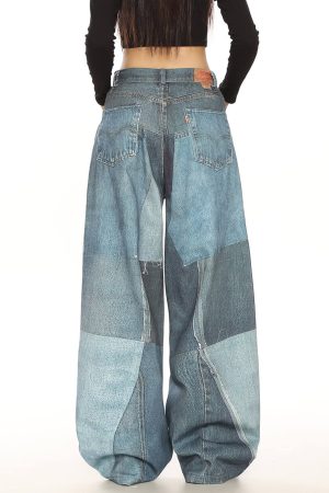 Cute Everyday Outfits, Outfit Inspo Casual Printed Panel Look Baggy Denim Pants