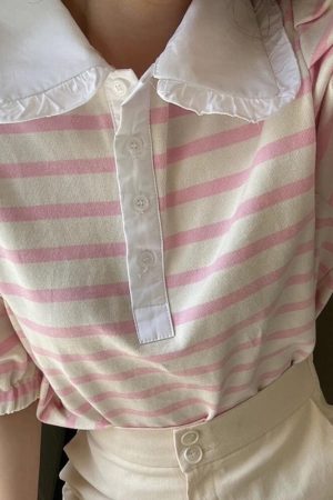 Cute Everyday Outfits, Outfit Inspo Casual Puff Sleeve Sailor Stripe Tee