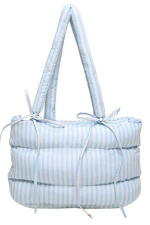 Cute Everyday Outfits, Outfit Inspo Casual Puffer Striped Shoulder Bag