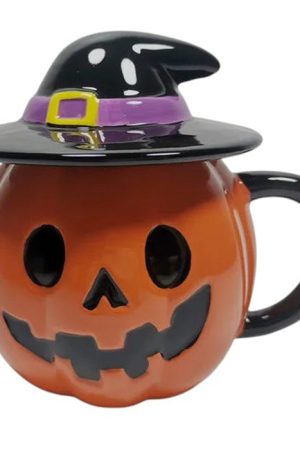 Cute Everyday Outfits, Outfit Inspo Casual Pumpkin in Witch Hat Ceramic Mug