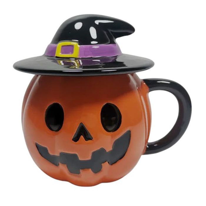 Cute Everyday Outfits, Outfit Inspo Casual Pumpkin in Witch Hat Ceramic Mug