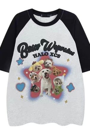 Cute Everyday Outfits, Outfit Inspo Casual Puppy Oversized Graphic Tee