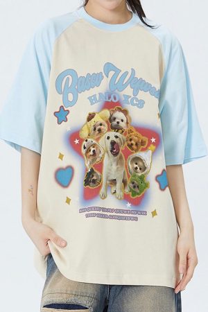 Cute Everyday Outfits, Outfit Inspo Casual Puppy Oversized Graphic Tee