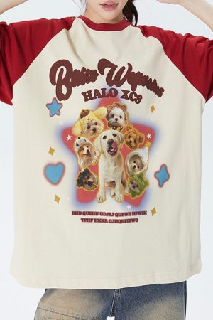 Cute Everyday Outfits, Outfit Inspo Casual Puppy Oversized Graphic Tee