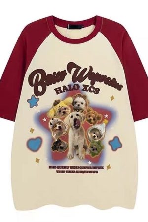 Cute Everyday Outfits, Outfit Inspo Casual Puppy Oversized Graphic Tee