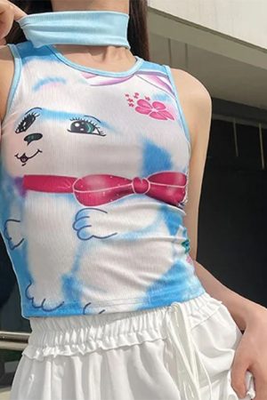 Cute Everyday Outfits, Outfit Inspo Casual Puppy Y2K Aesthetic Tank Top