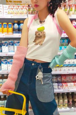 Cute Everyday Outfits, Outfit Inspo Casual Puppy Y2K Tank Top