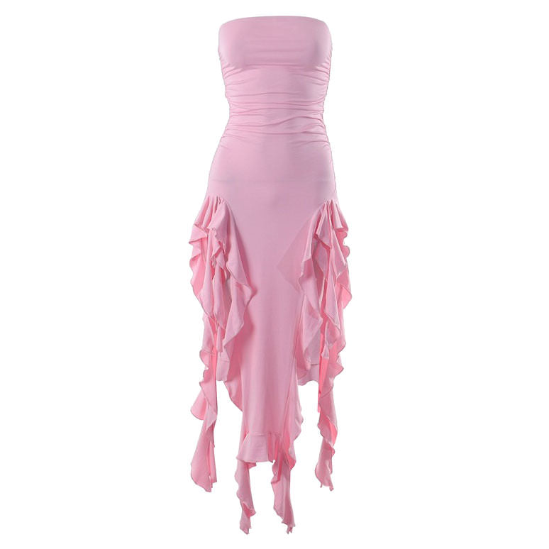 Cute Everyday Outfits, Outfit Inspo Casual Pure Flirting Ruffle Split Dress