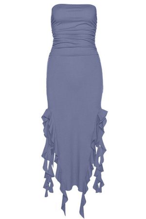 Cute Everyday Outfits, Outfit Inspo Casual Pure Flirting Ruffle Split Dress