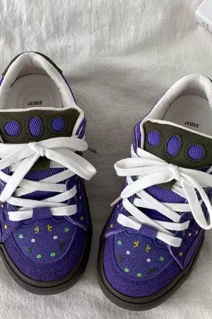 Cute Everyday Outfits, Outfit Inspo Casual Purple Star Skater Sneakers