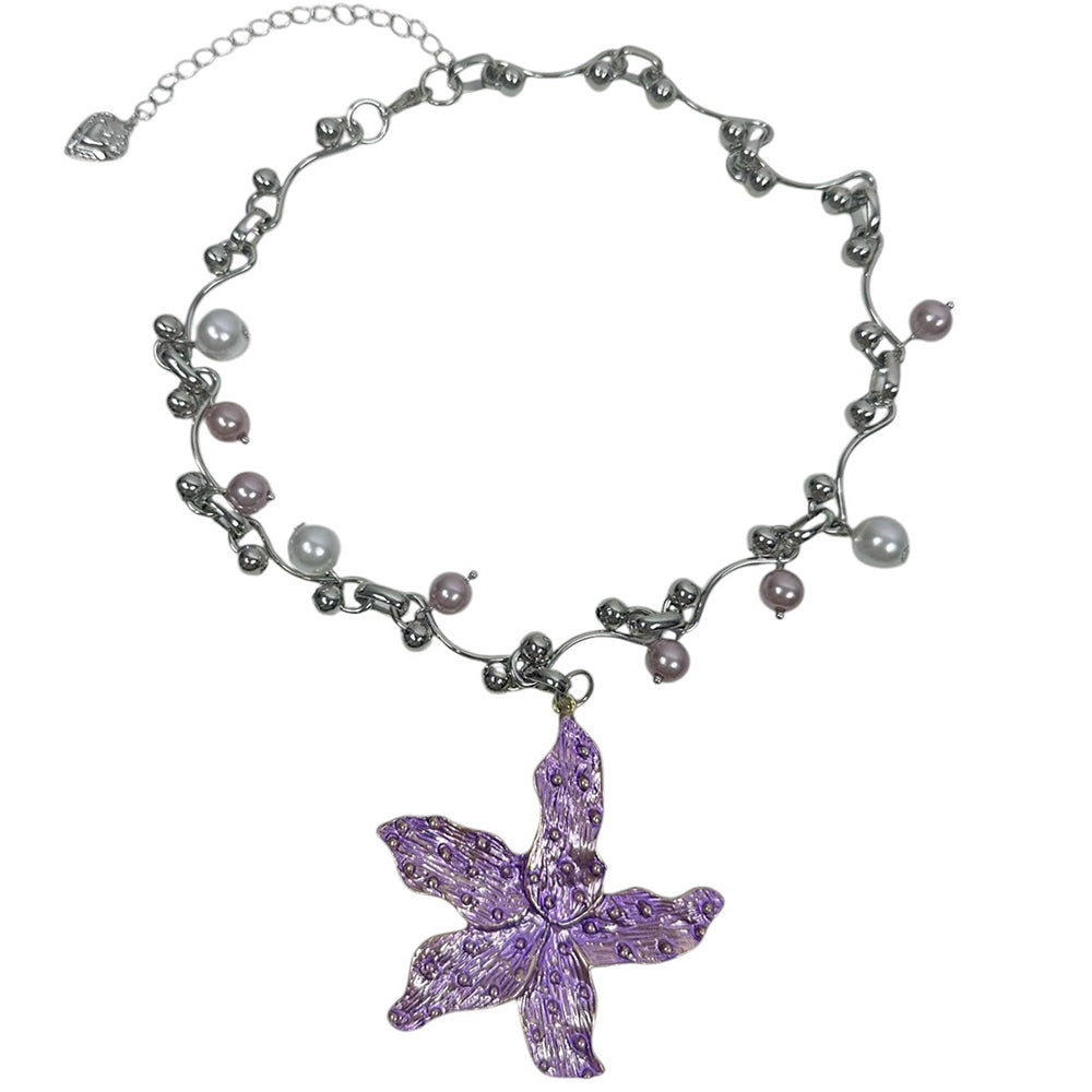 Cute Everyday Outfits, Outfit Inspo Casual Purple Tropical Flower Choker