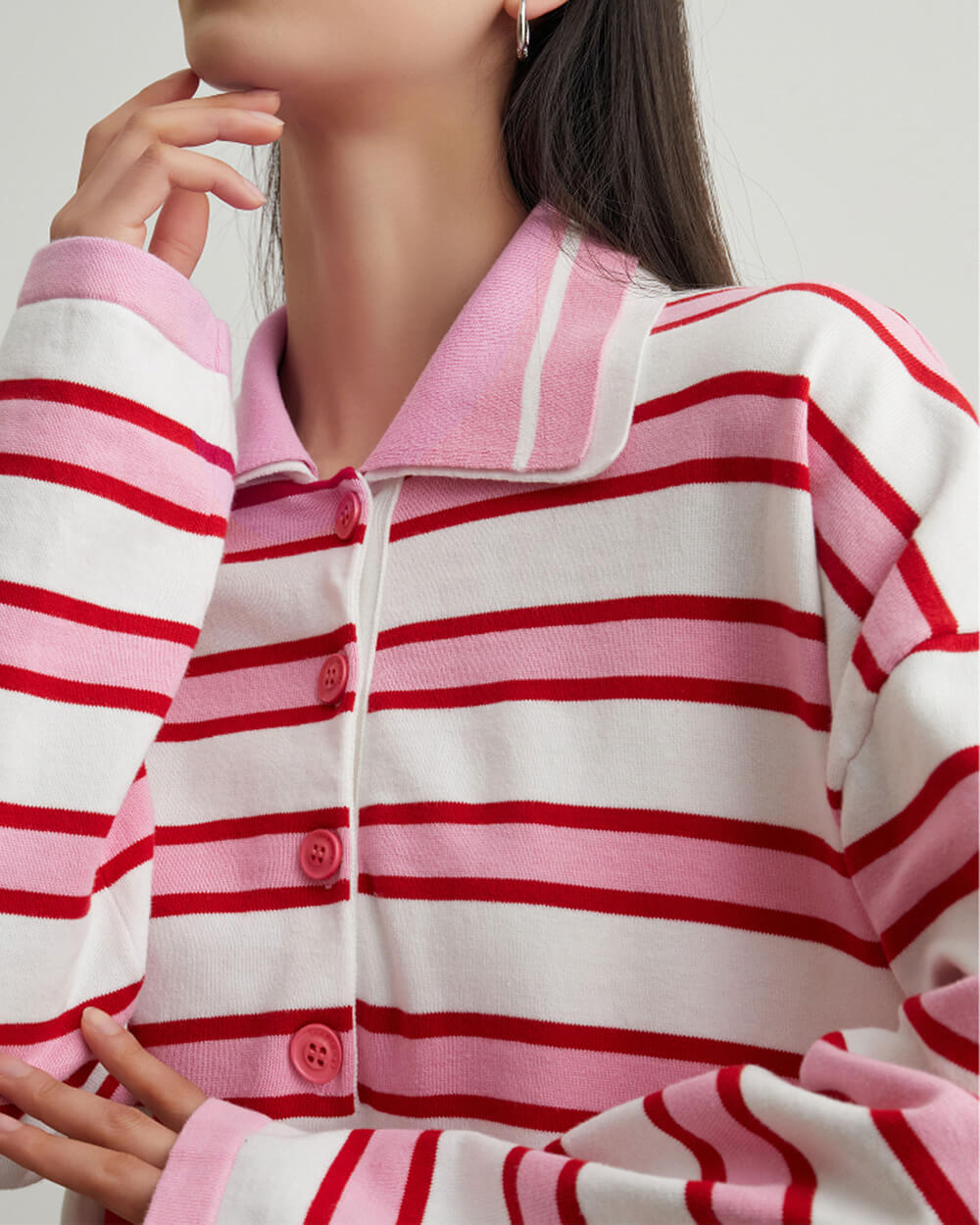 Cute Everyday Outfits, Outfit Inspo Casual Raspberry Ice Cream Stripe Oversized Polo Cute Everyday Outfits, Outfit Inspo Casual Raspberry Ice Cream Stripe Oversized Polo