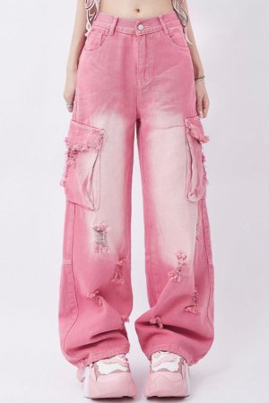 Cute Everyday Outfits, Outfit Inspo Casual Rebel Cargo Jeans in Pink