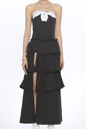 Cute Everyday Outfits, Outfit Inspo Casual Rebel Muse Bow Striped Maxi Dress