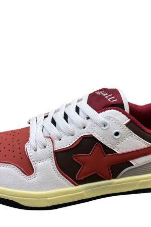 Cute Everyday Outfits, Outfit Inspo Casual Red & Grey Shooting Star Sneakers