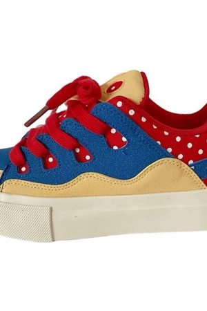 Cute Everyday Outfits, Outfit Inspo Casual Red Polka Dot Skater Sneakers