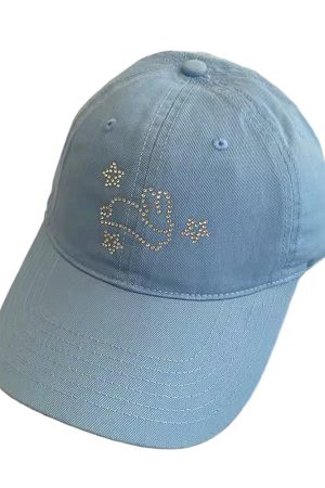 Cute Everyday Outfits, Outfit Inspo Casual Rhinestone Bunny Y2K Cap