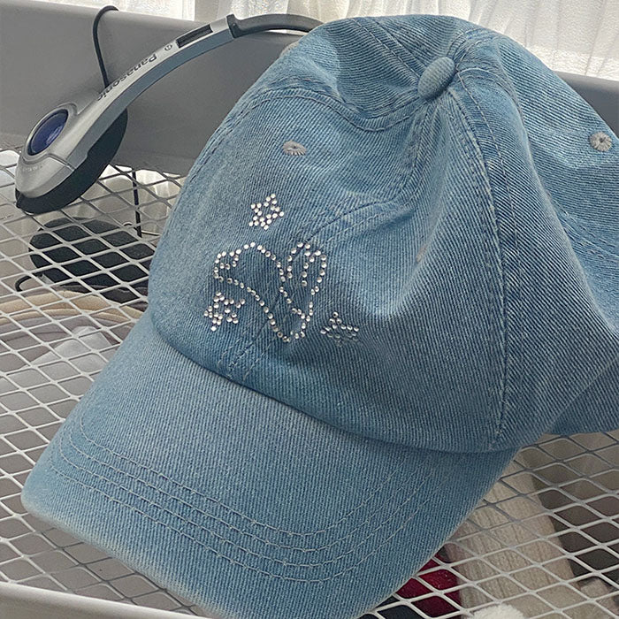 Cute Everyday Outfits, Outfit Inspo Casual Rhinestone Bunny Y2K Denim Cap Cute Everyday Outfits, Outfit Inspo Casual Rhinestone Bunny Y2K Denim Cap