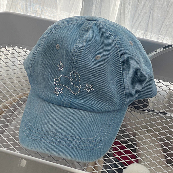 Cute Everyday Outfits, Outfit Inspo Casual Rhinestone Bunny Y2K Denim Cap Cute Everyday Outfits, Outfit Inspo Casual Rhinestone Bunny Y2K Denim Cap