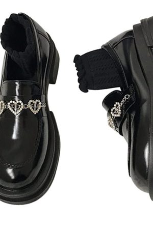 Cute Everyday Outfits, Outfit Inspo Casual Rhinestone Heart Loafers