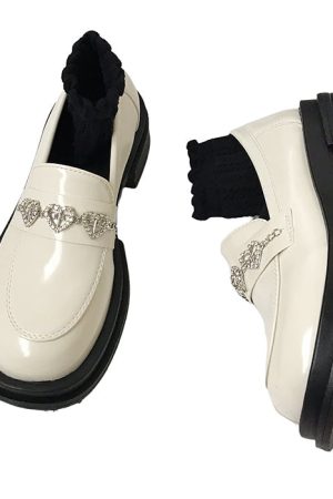 Cute Everyday Outfits, Outfit Inspo Casual Rhinestone Heart Loafers