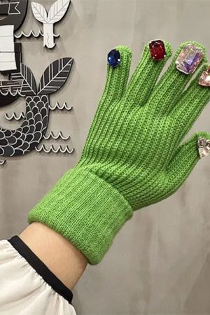 Cute Everyday Outfits, Outfit Inspo Casual Rhinestone Knit Gloves