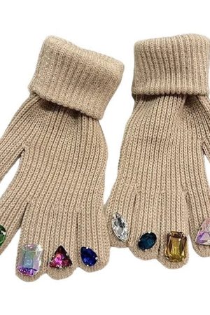 Cute Everyday Outfits, Outfit Inspo Casual Rhinestone Knit Gloves