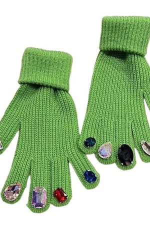 Cute Everyday Outfits, Outfit Inspo Casual Rhinestone Knit Gloves