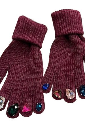 Cute Everyday Outfits, Outfit Inspo Casual Rhinestone Knit Gloves