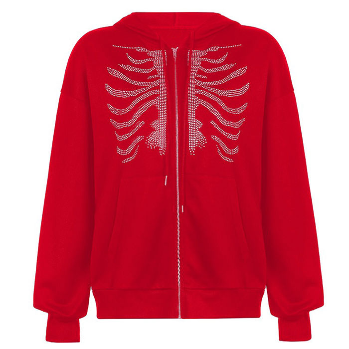Cute Everyday Outfits, Outfit Inspo Casual Rhinestone Skeleton Hoodie Cute Everyday Outfits, Outfit Inspo Casual Rhinestone Skeleton Hoodie